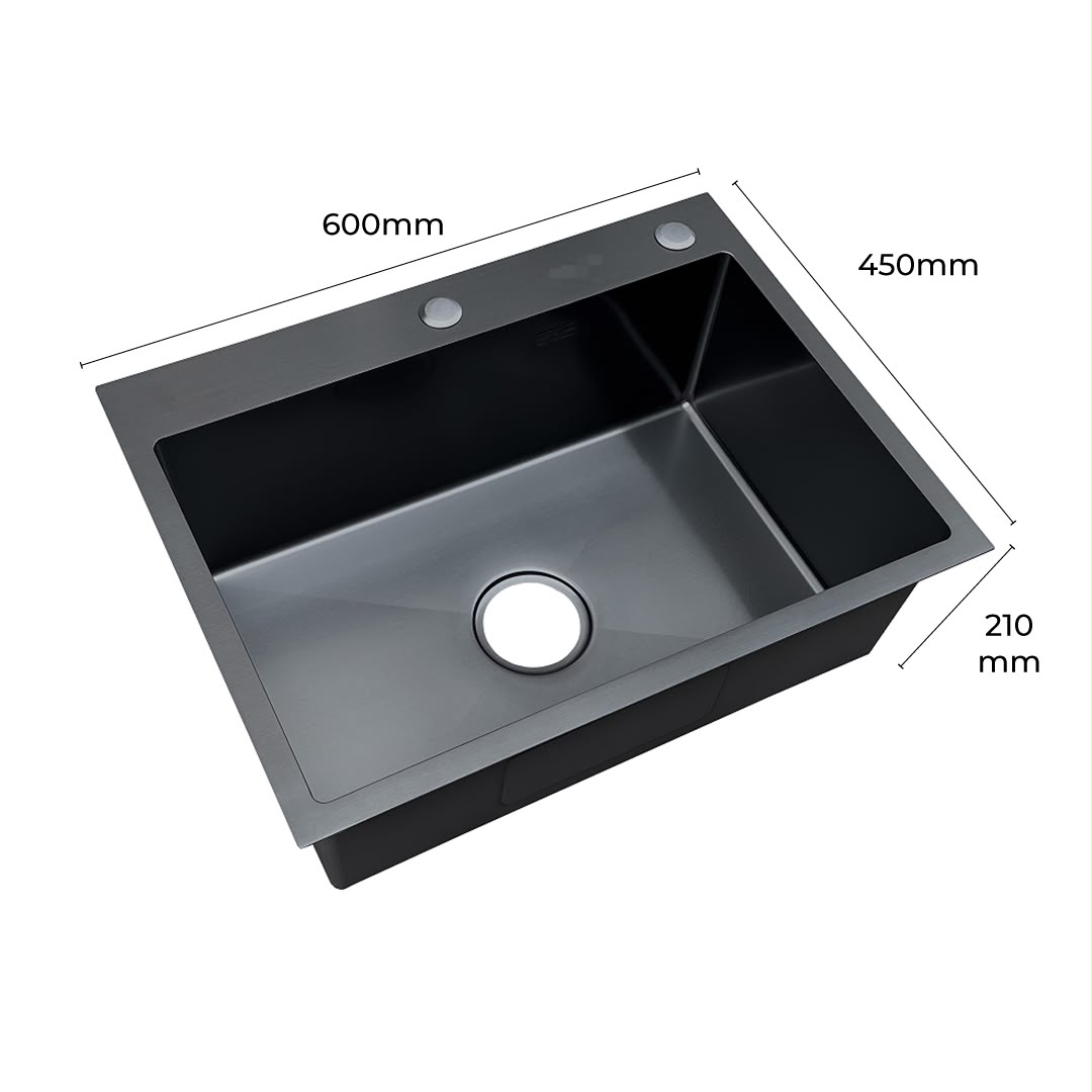 Single large basin kitchen sink 600mm